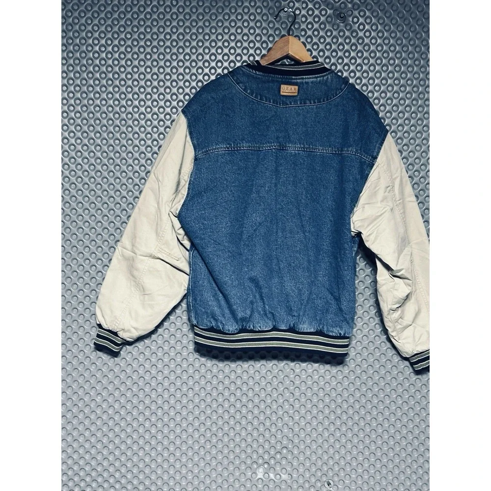 Jack Daniels Denim Varsity Jacket Bomber Medium FLAWLESS Collectors 90s VINTAGE